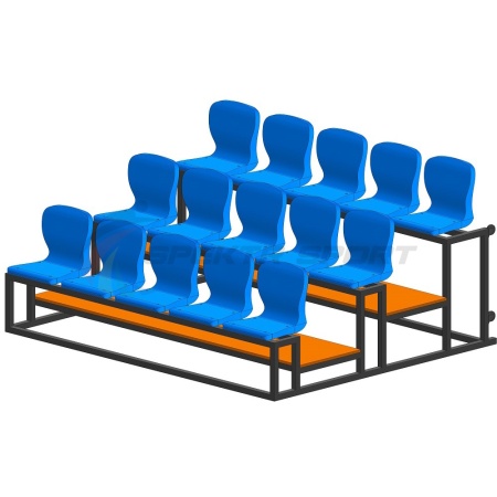 Купить Трибуна мобильная 3 ряда сиденья пластиковые на 15 мест в Бийске 